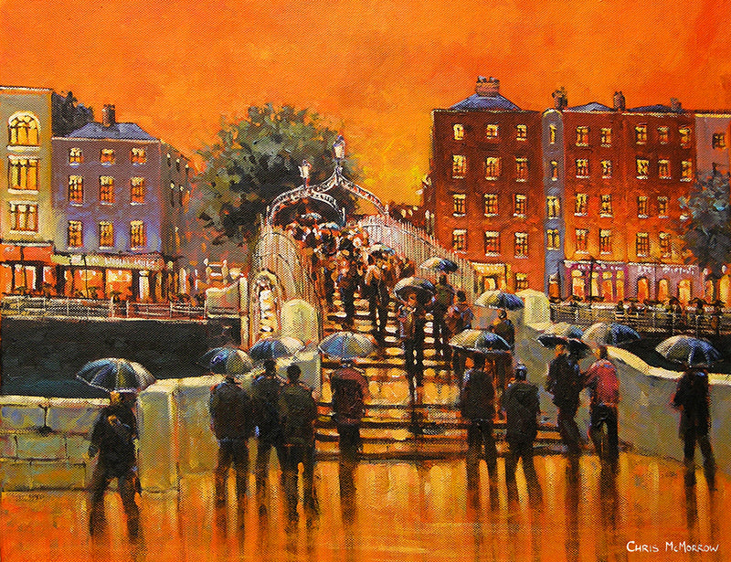 City Glow, Ha'penny Bridge, Dublin print by Chris McMorrow
