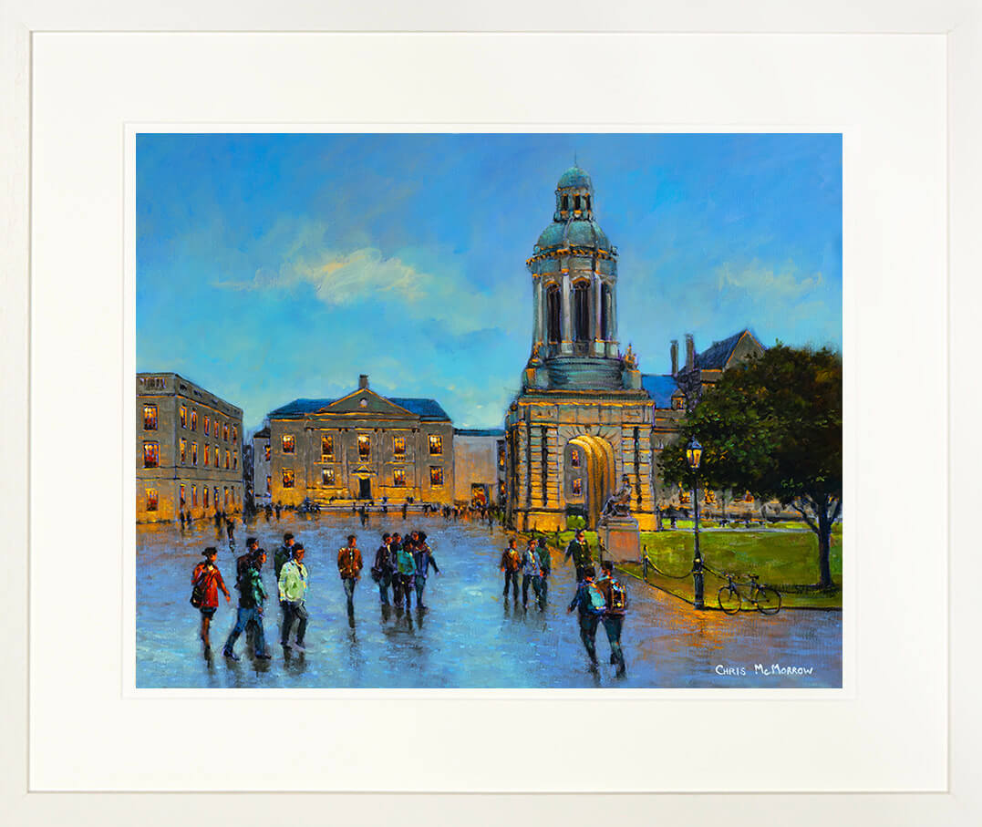Framed print of the Parliament Square in the centre of Trinity College