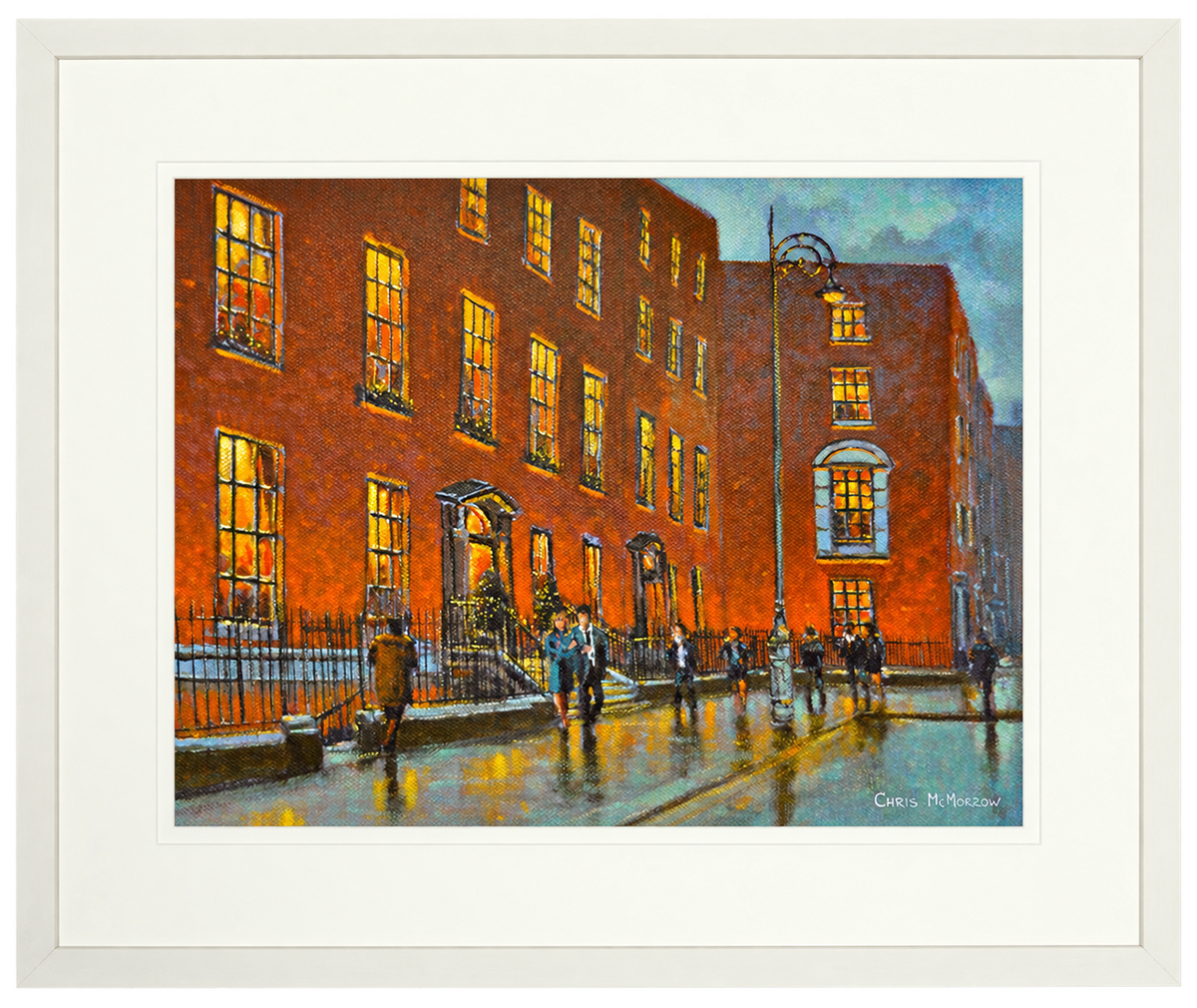 Framed print of Evening at the Merrion, Dublin by Chris McMorrow
