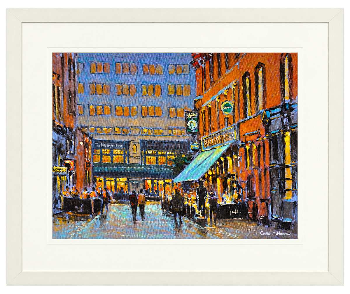 Framed print of Evening at the Westbury, Dublin by Chris McMorrow