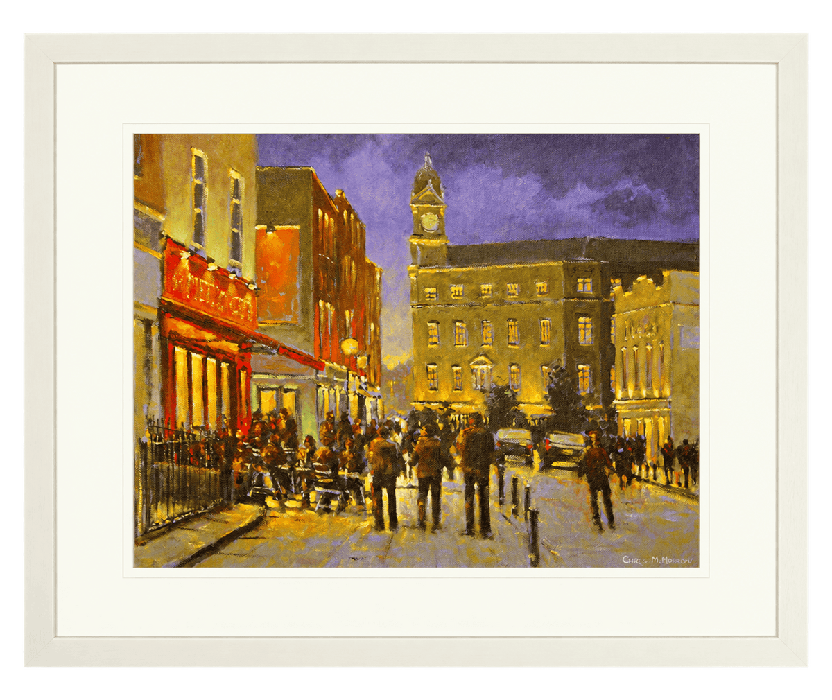 Framed print of Metro Café, South William Street, Dublin by Chris McMorrow