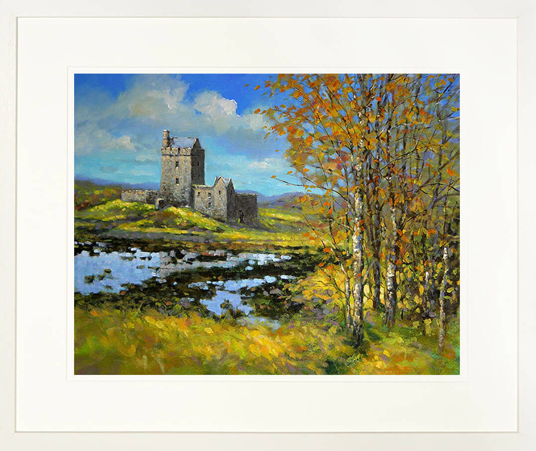 Painting of DUN GUAIRE castle - FRAMED print