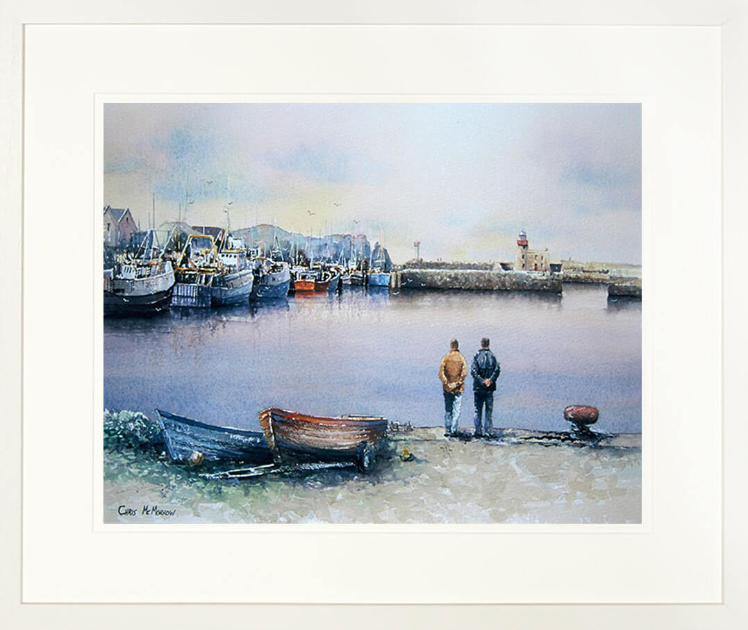PAinting of a SOFT DAY HOWTH - FRAMED print