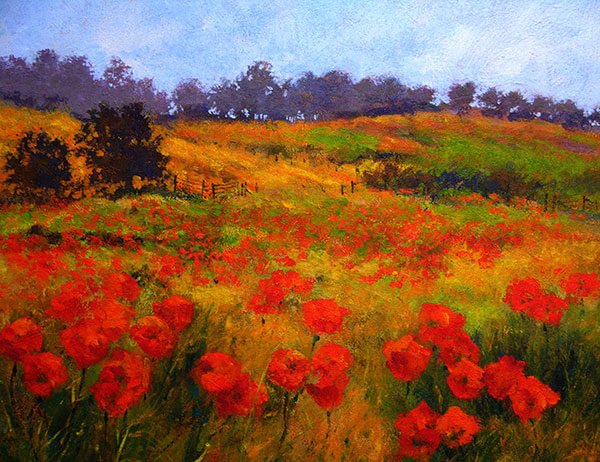 poppies  landscape painting