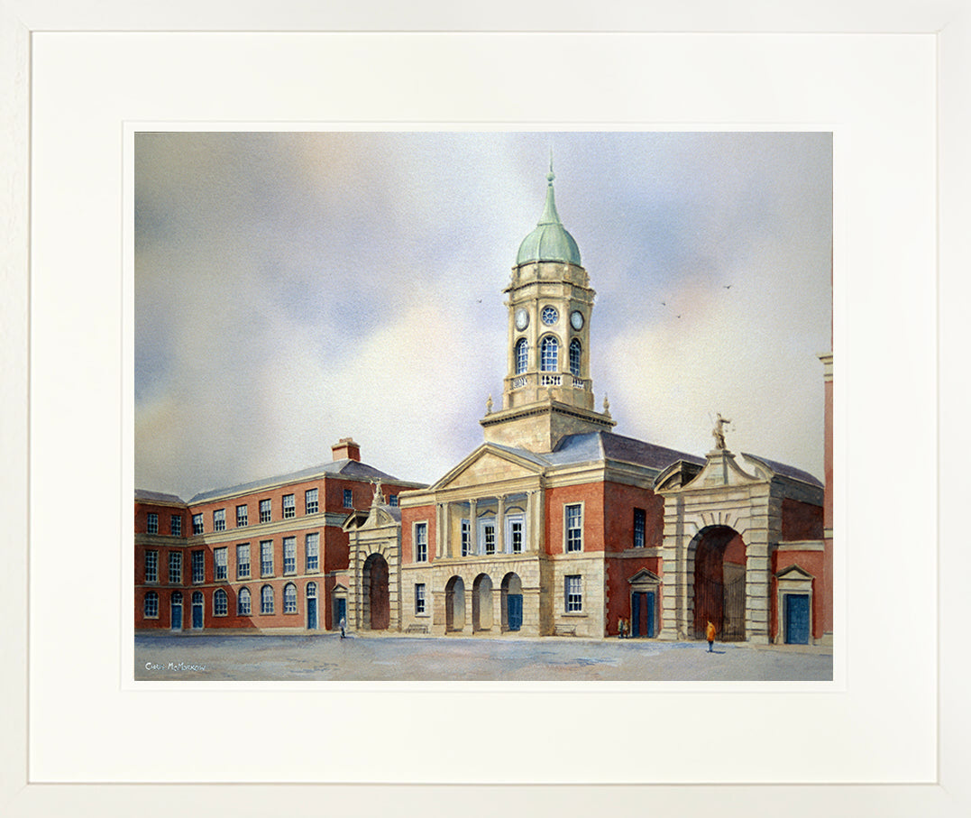 Framed print of a painting of Dublin Castle, Dublin city centre