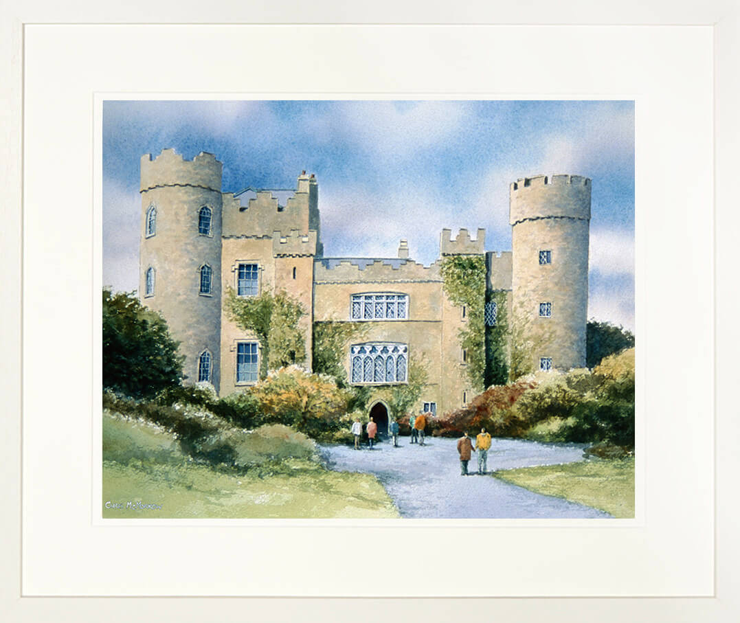 Framed limited edition print of a painting of Malahide Castle, Dublin