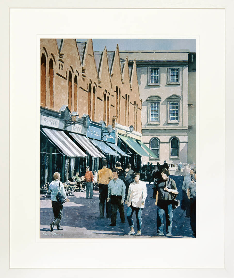 Limited edition framed print of cafe&#39;s in Castlemarket Dublin