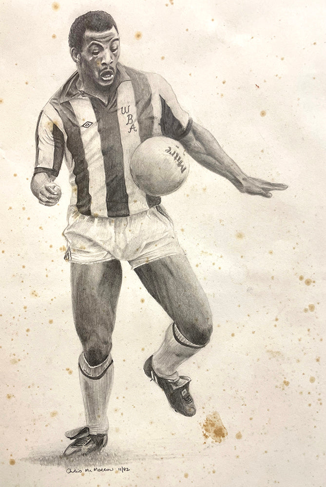 Pencil drawing of Cyril Regis the footballer
