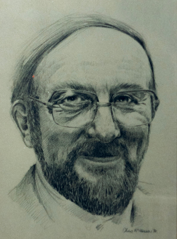 Pencil portrait of a bearded man
