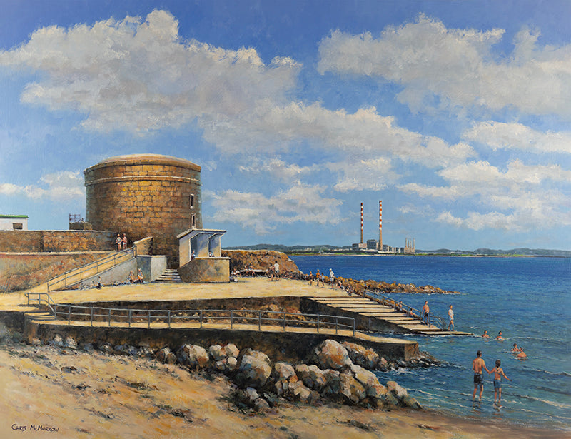 Painting of bathers at Seapoint, Dublin