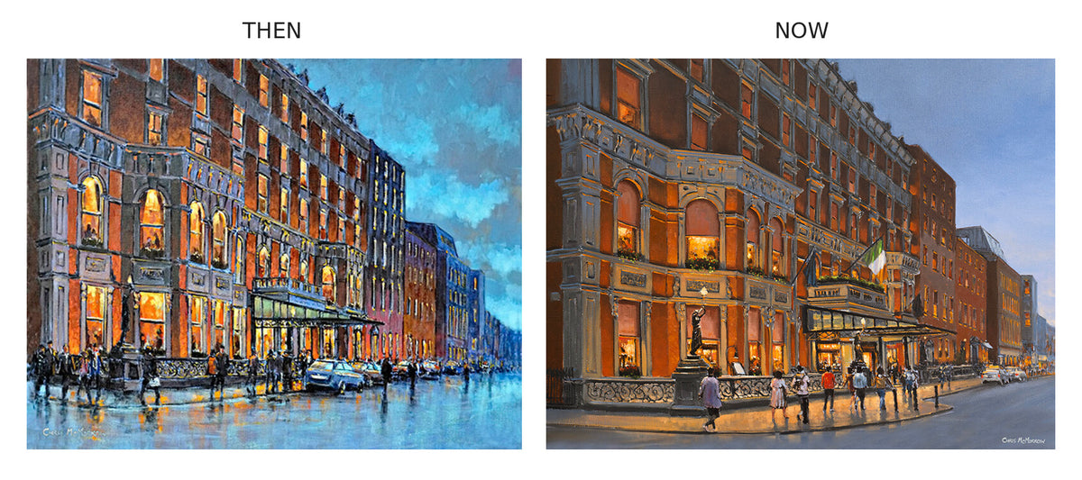 two paintings of the shelbourne hotel dublin