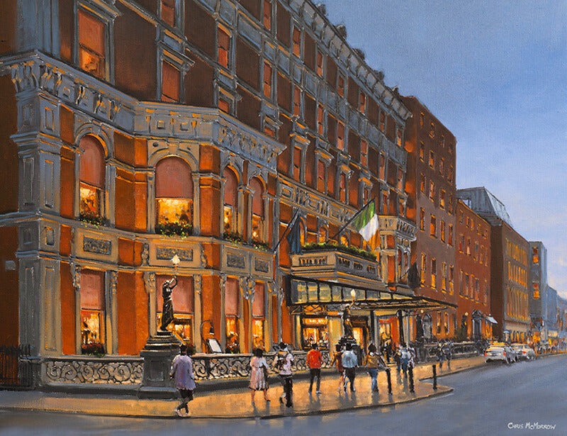 A painting of the Shelbourne Hotel, Stephens Green, Dublin