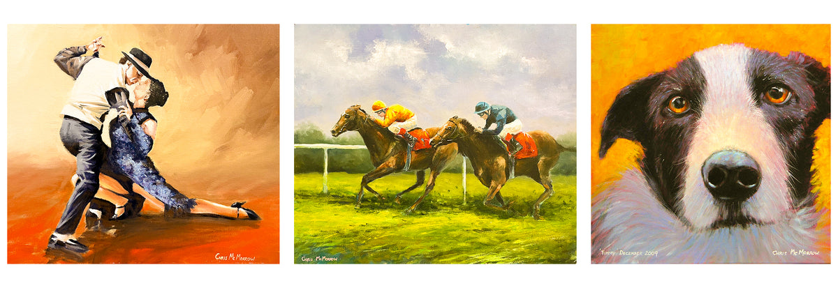 three paintings in a row
