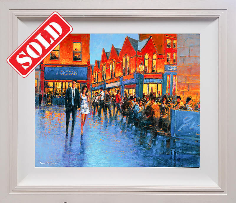 Original painting of a couple out for the night in Dublin City centre