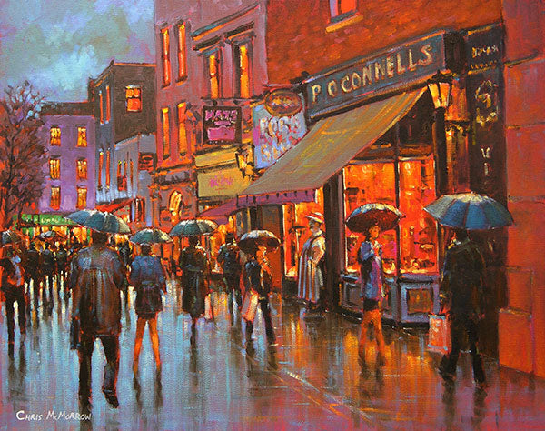 A painting of Little Catherine Street in Limerick City