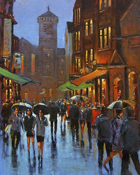 A painting of Chapel Street, Limerick city centre