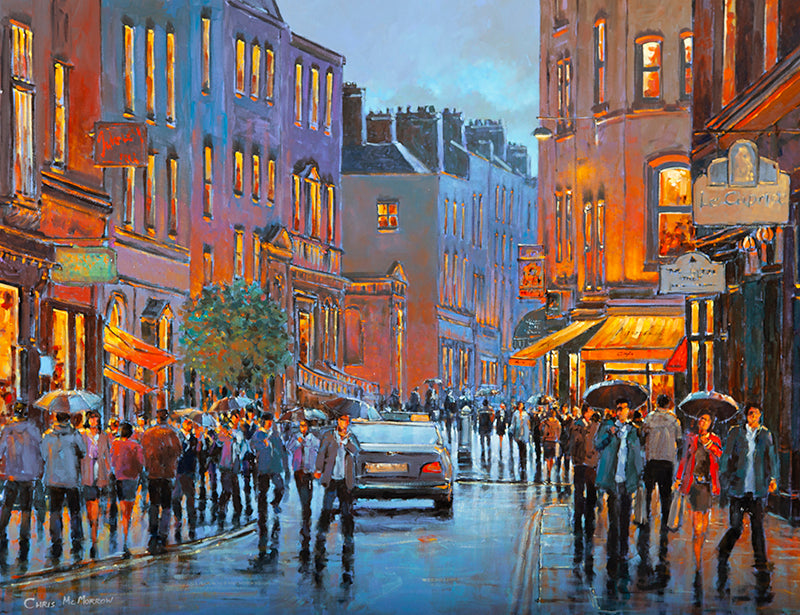 Painting of the road junction at South William Street, Dublin