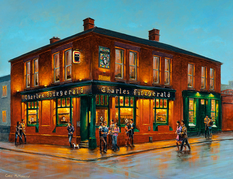 PAinting of Charles Fitzgeralds pub, Sandycove, Dublin