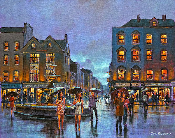 A painting of people on Grand Parade, Cork