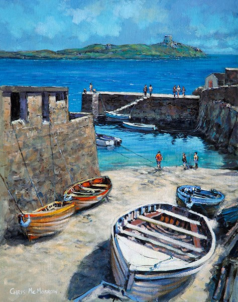 A painting of Coliemore Harbour, Dalkey, Co Dublin
