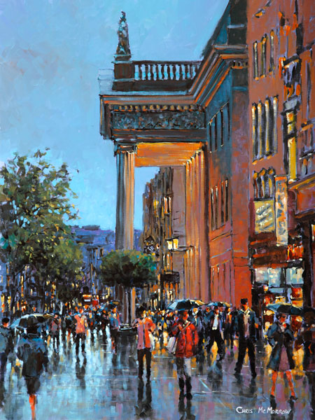 A painting of the GPO on O'Connell Street, Dublin