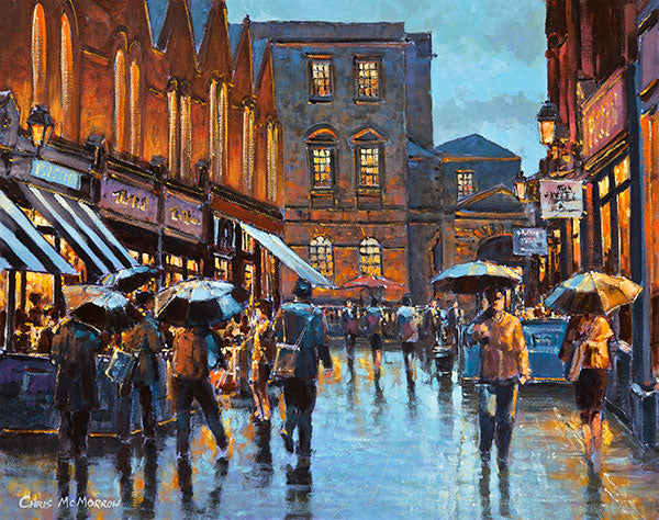 A painting of Castlemarket, Dublin in the early evening