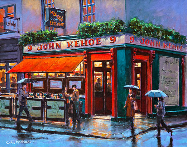 A painting of Kehoes Pub , South Anne Street, Dublin