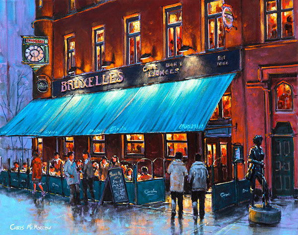 A painting of Bruxelles pub, Harry Street, Dublin