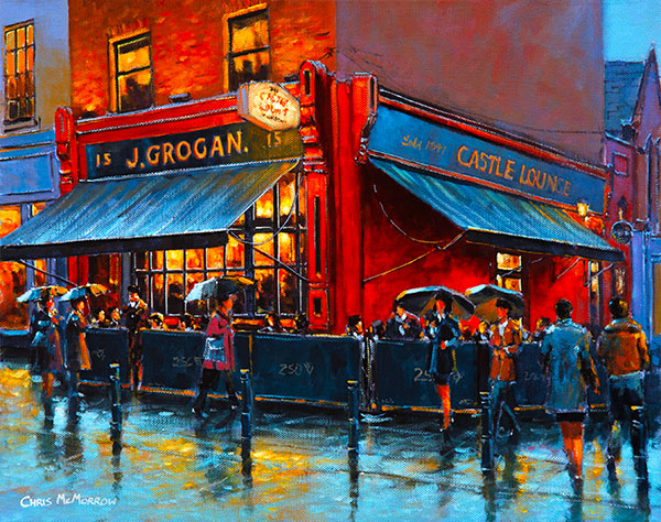 A painting of Grogans Bar and Lounge, Castlemarket, Dublin