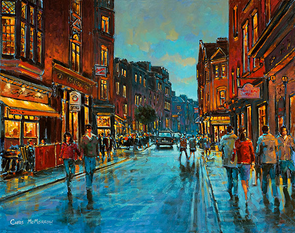 A painting of a view looking towards South William Street