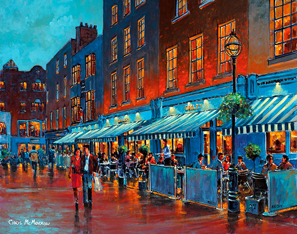 A painting of the Bailey Pub, Duke Street, Dublin