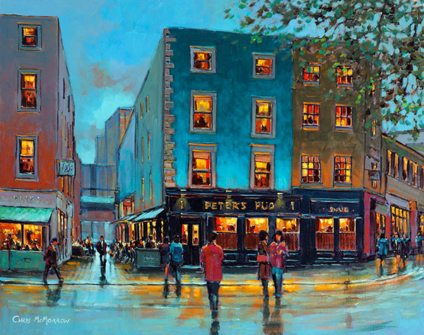A painting of Peters Pub , Dublin
