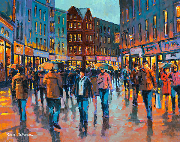 A painting of Grafton Street people