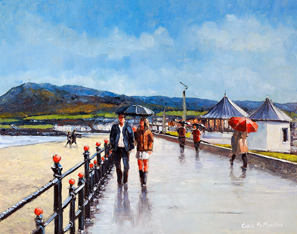 On The Promenade 481A painting of a couple walking under an umbrella on the promenade in Bray, Co Wicklow