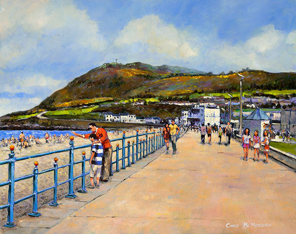 A painting of people out walking on the Promenade in Bray, Co Wicklow