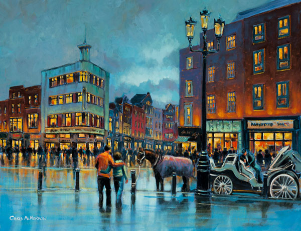 On Stephens Green A painting of a horse and cart on Stephens Green, Dublin
