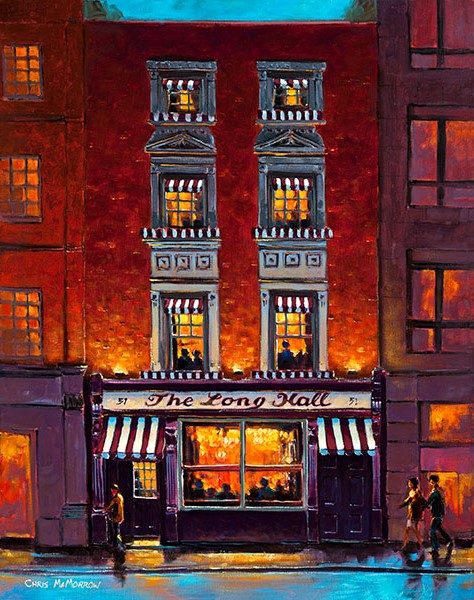 A painting of the Long Hall pub, Dublin