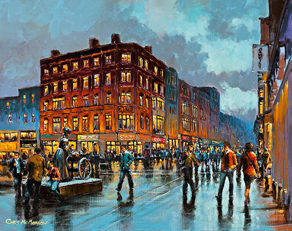 A painting of the Molly Malone statue at the foot of Grafton Street, Dublin