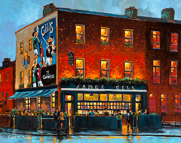 A painting of Gills Corner House pub, North Circular Road, Dublin