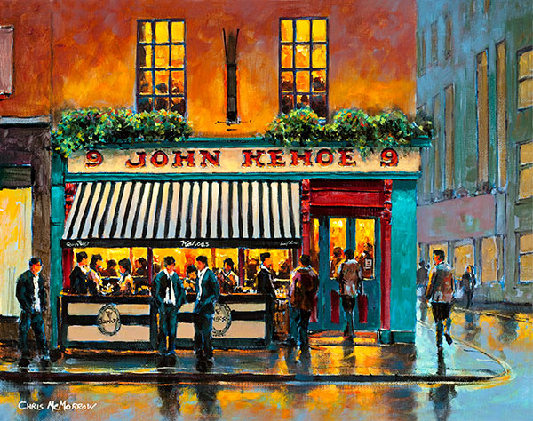 A painting of Kehoes Pub on South Anne Street, Dublin.