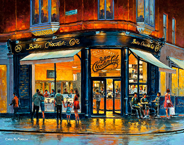 Painting of Butlers Cafe, South William Street, Dublin