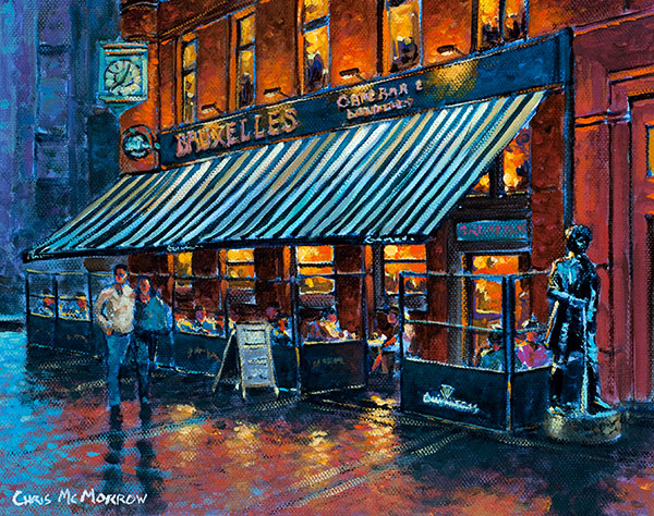A painting of Bruxelles bar, Harry Street, Dublin