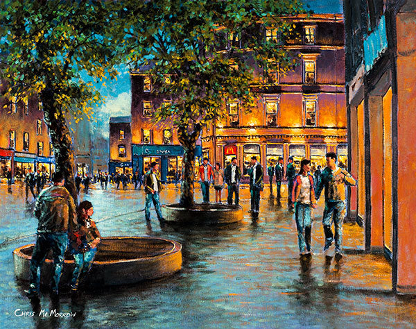 Painting of Grand Parade , Cork in the Evening