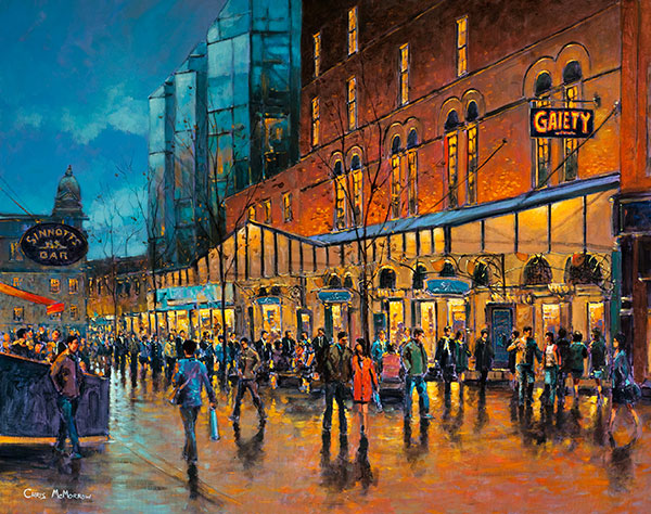 Painting of opening night at the Gaiety Theatre , Dublin
