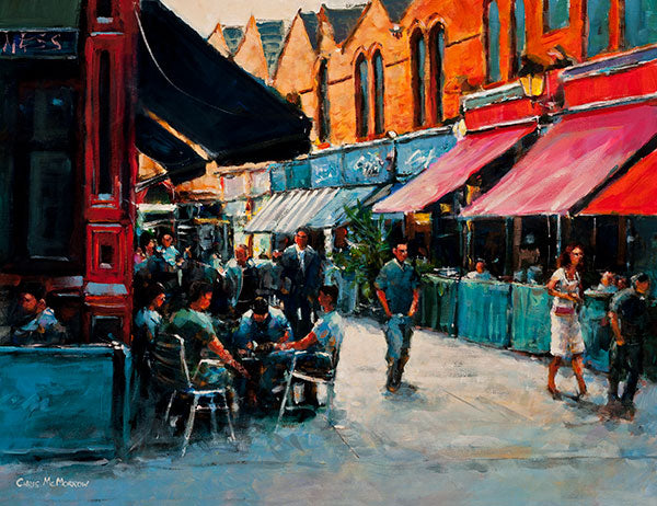 A painting of of Afternoon revellers, Castlemarket, Dublin
