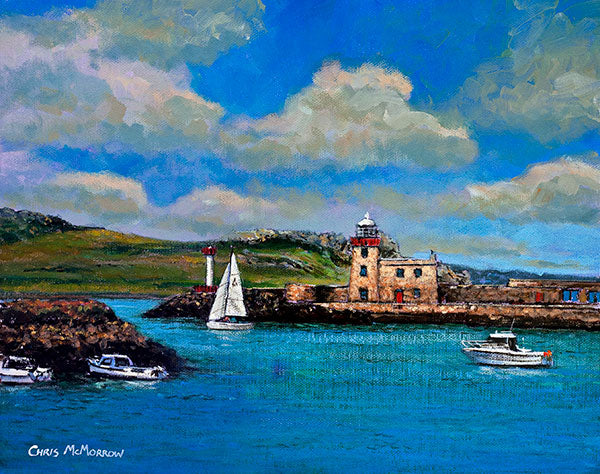A small painting of the picturesque Howth Harbour, County Dublin