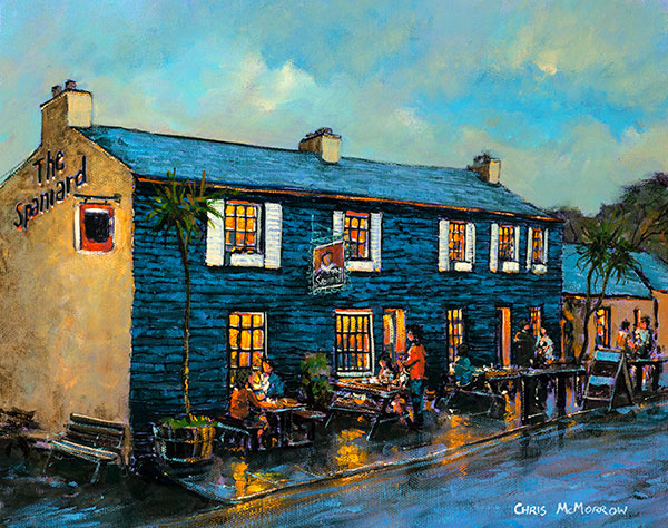 An acrylic painting of The Spaniard Bar and Restaurant, Kinsale, Co. Cork