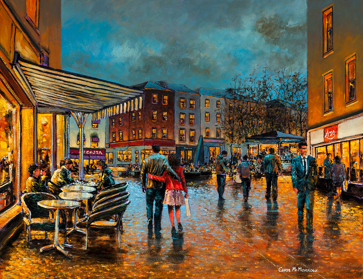 Colourful print of a painting of Waterford City, Co Waterford