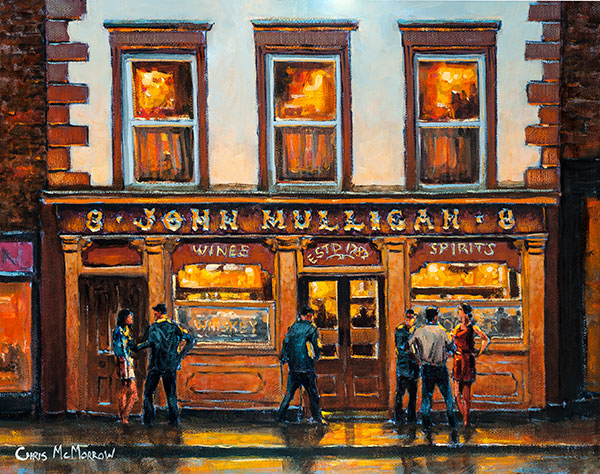 Painting of Mulligans Pub, Poolbeg Street, Dublin