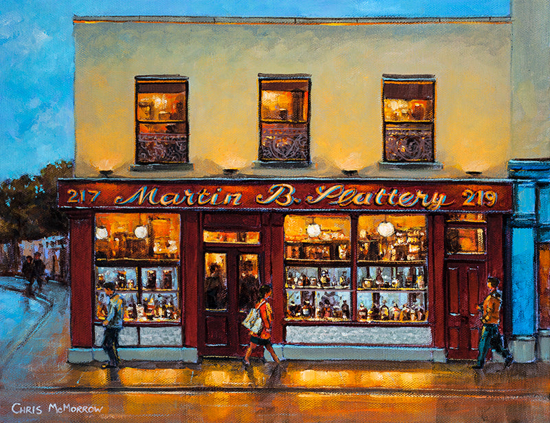 An acrylic painting of Martin B. Slatterys Pub in Rathmines, Dublin